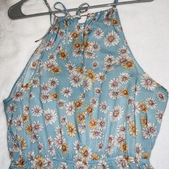 FOREVER 21 Women Blue & Off-White Floral Print A-Line Dress - Picture 10 of 10